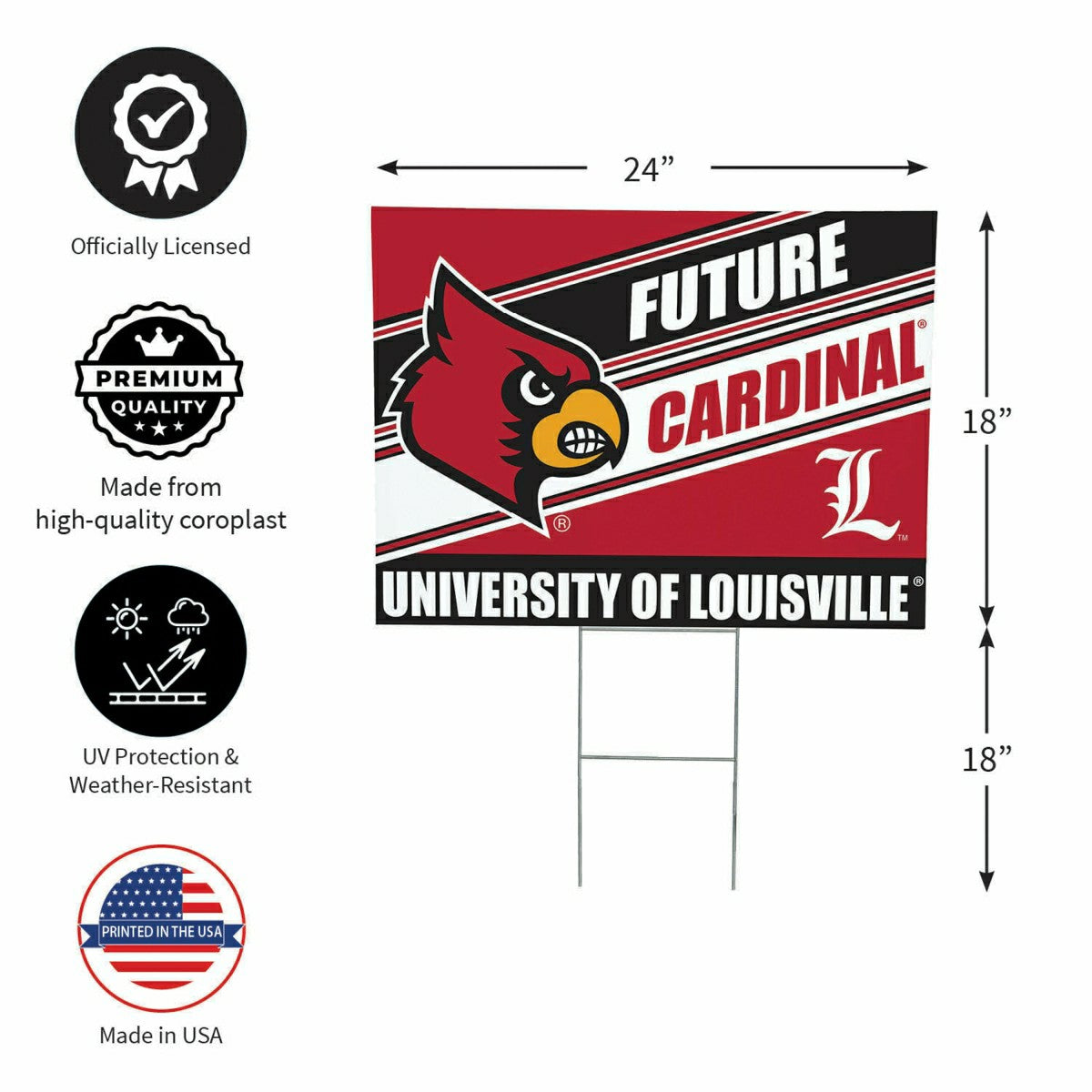 University of Louisville Coroplast Yard Sign, Future Student, Collegiate, Home