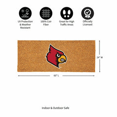 University of Louisville Extra Large Full Color Coir Mat, 60"x24", Collegiate