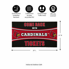 28" x 16" PVC Trapper Mat, Come Back with Tickets, University of Louis, Collegiate