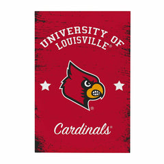University of Louisville Wood Wall Sign, 16x24, Collegiate, Home