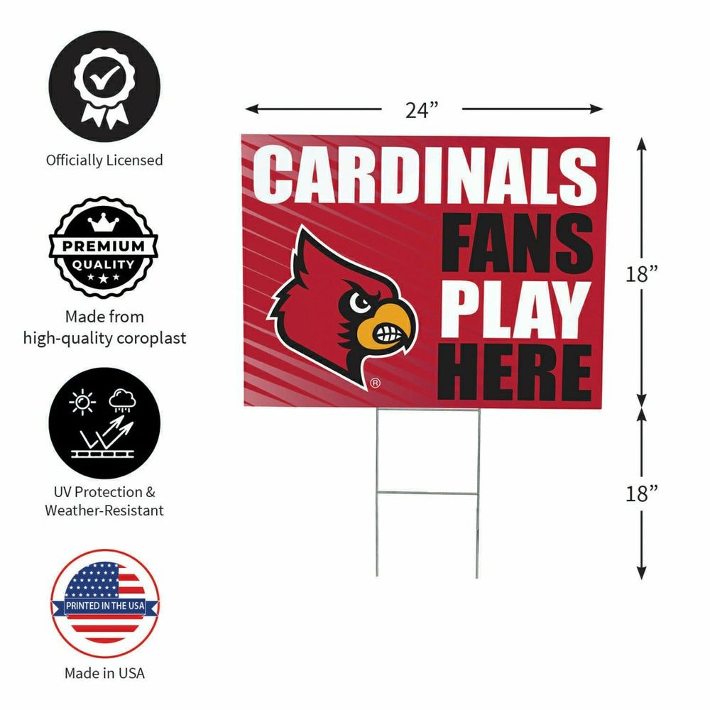 University of Louisville Coroplast Yard Sign "Fans Play Here", Collegiate, Home