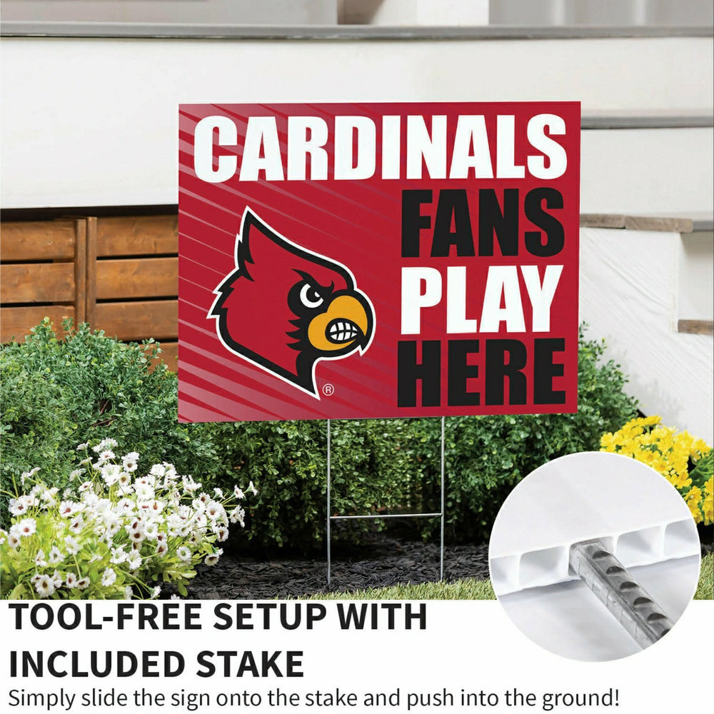 University of Louisville Coroplast Yard Sign "Fans Play Here", Collegiate, Home