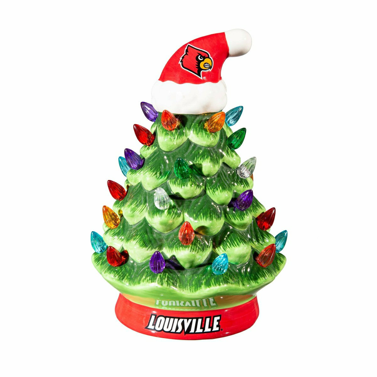 University of Louisville 8" LED Ceramic Christmas Tree, Collegiate, Home