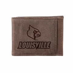 Front Pocket Wallet w/ RFID Blocking, University of Louisville, Brown, Collegiate, Home