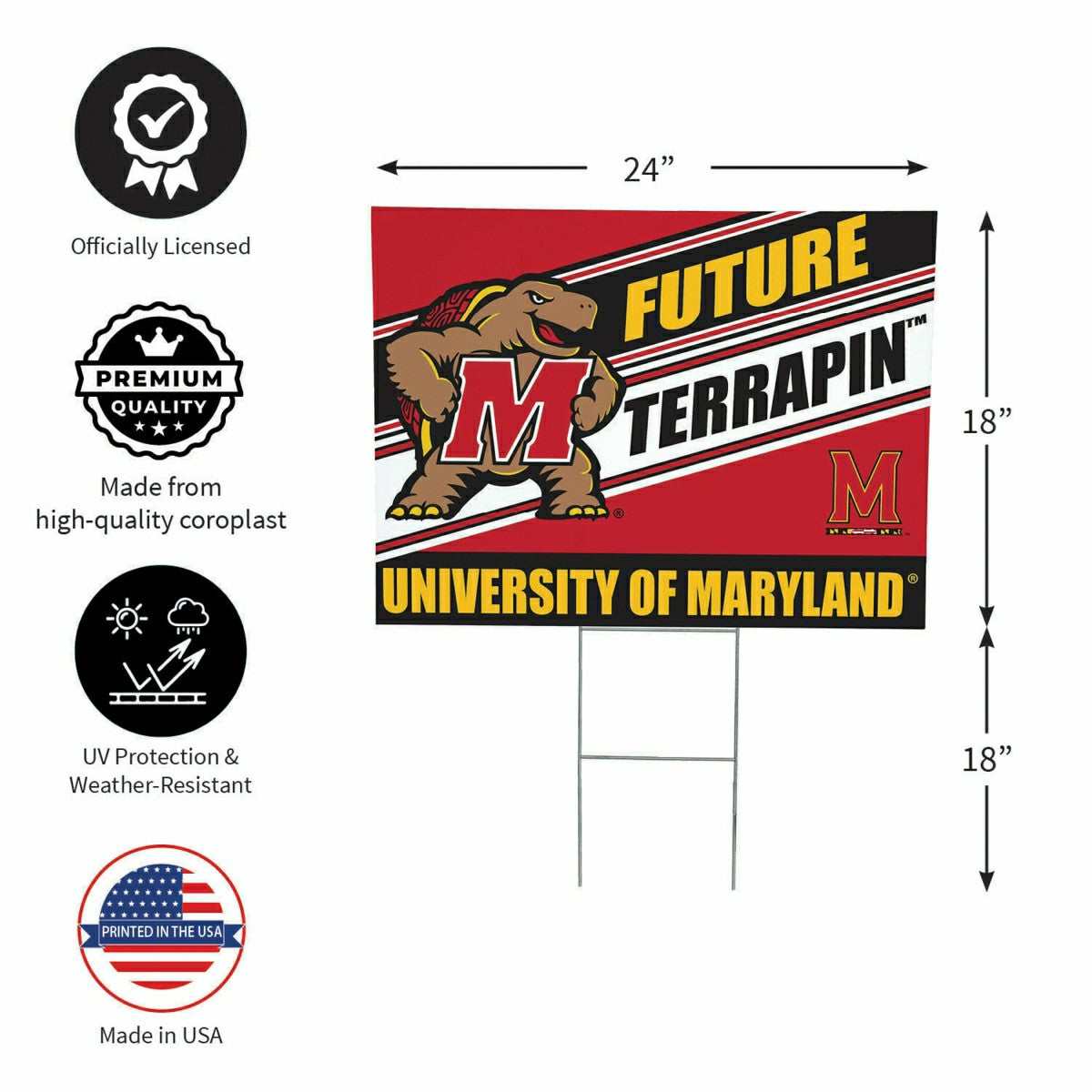 University of Maryland Coroplast Yard Sign, Future Student, Collegiate, Home