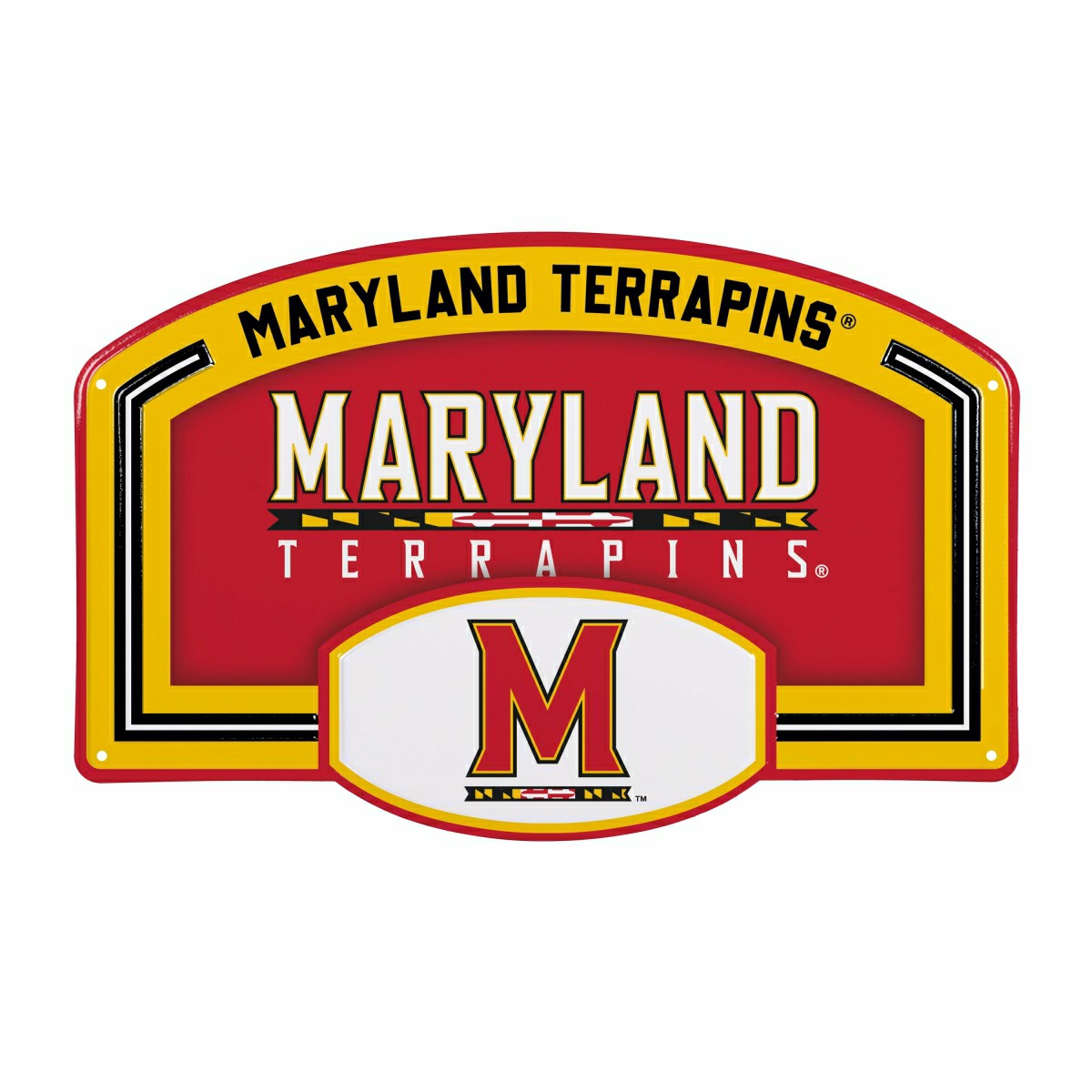 University of Maryland USA Embossed Steel Wall Sign, 11" x 17", Collegiate, Home