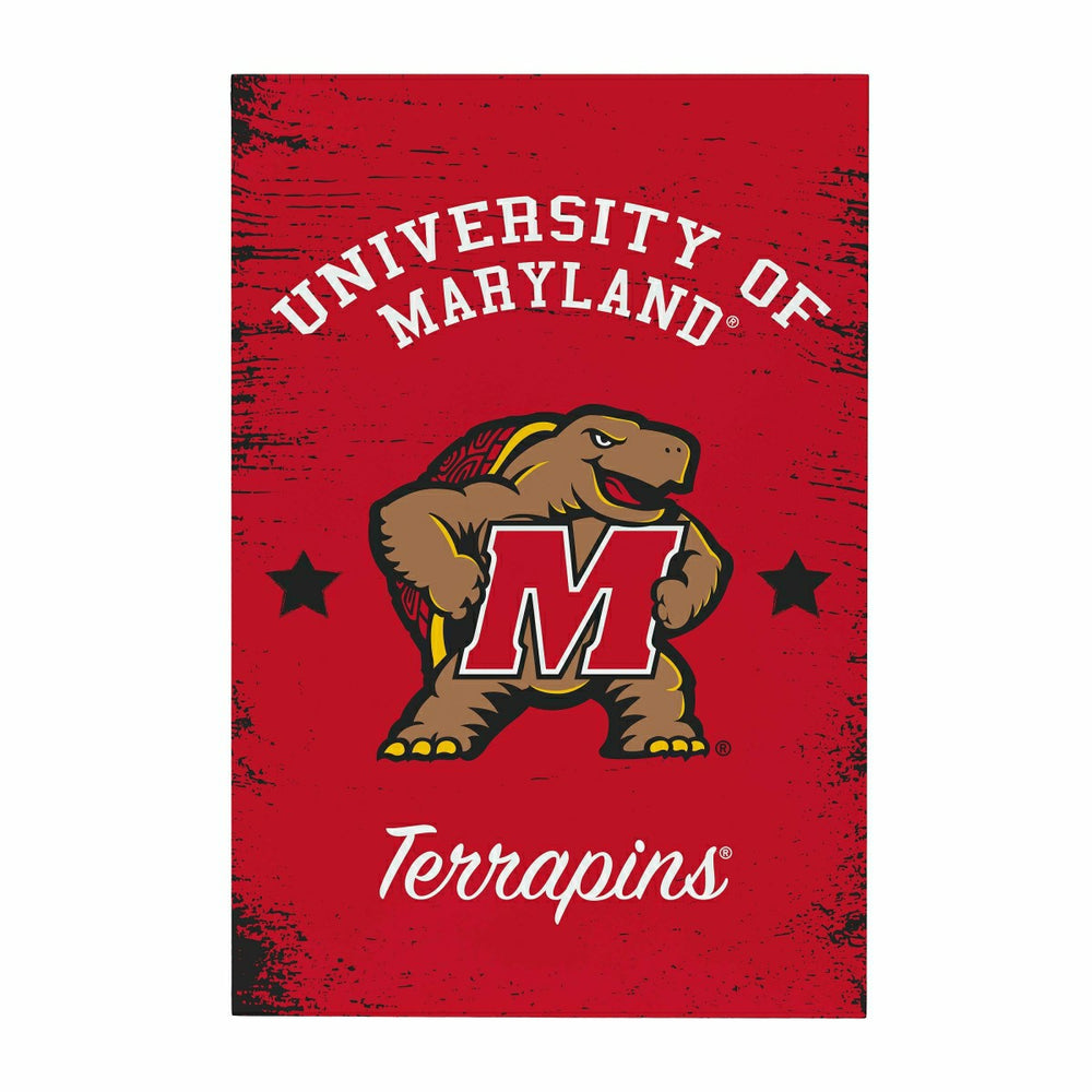 University of Maryland Wood Wall Sign, 16x24, Collegiate, Home