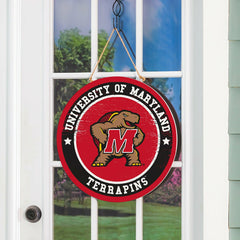 University of Maryland Round Door Décor with Hanging Rope, 18x18, Collegiate, Home