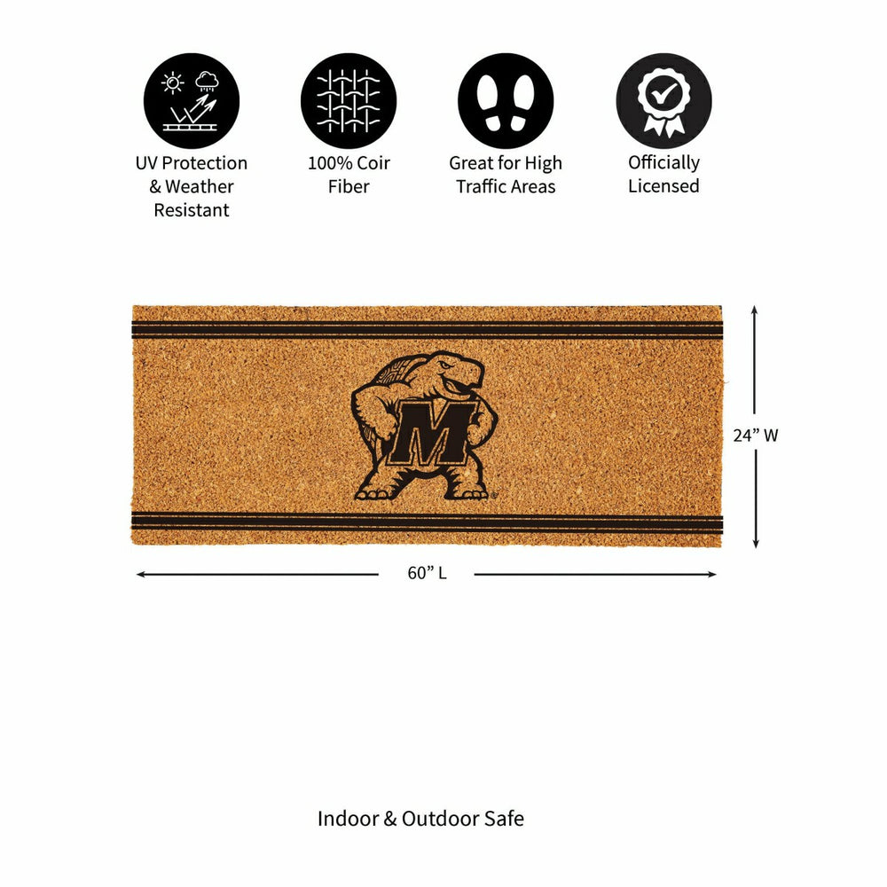 University of Maryland Extra Large One Color Coir Mat, 60"x24", Collegiate
