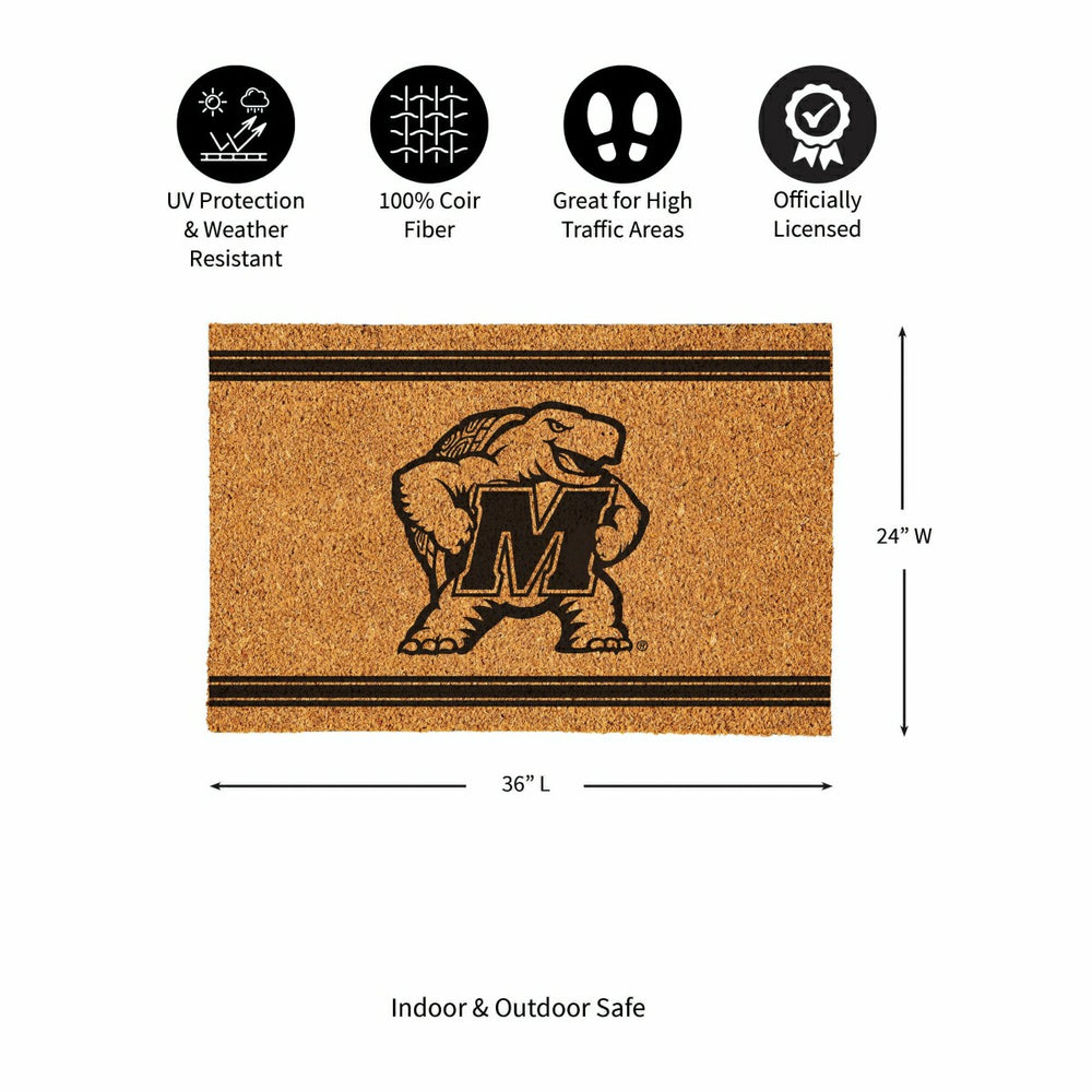 University of Maryland Large One Color Coir Mat, 36"x24", Collegiate