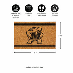 University of Maryland Large One Color Coir Mat, 36"x24", Collegiate