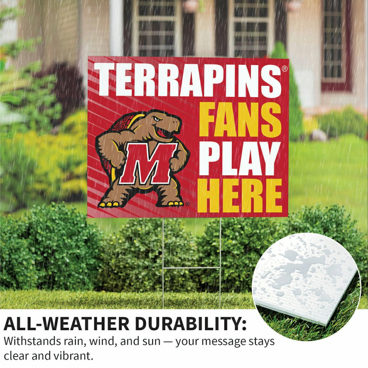 University of Maryland Coroplast Yard Sign "Fans Play Here", Collegiate, Home