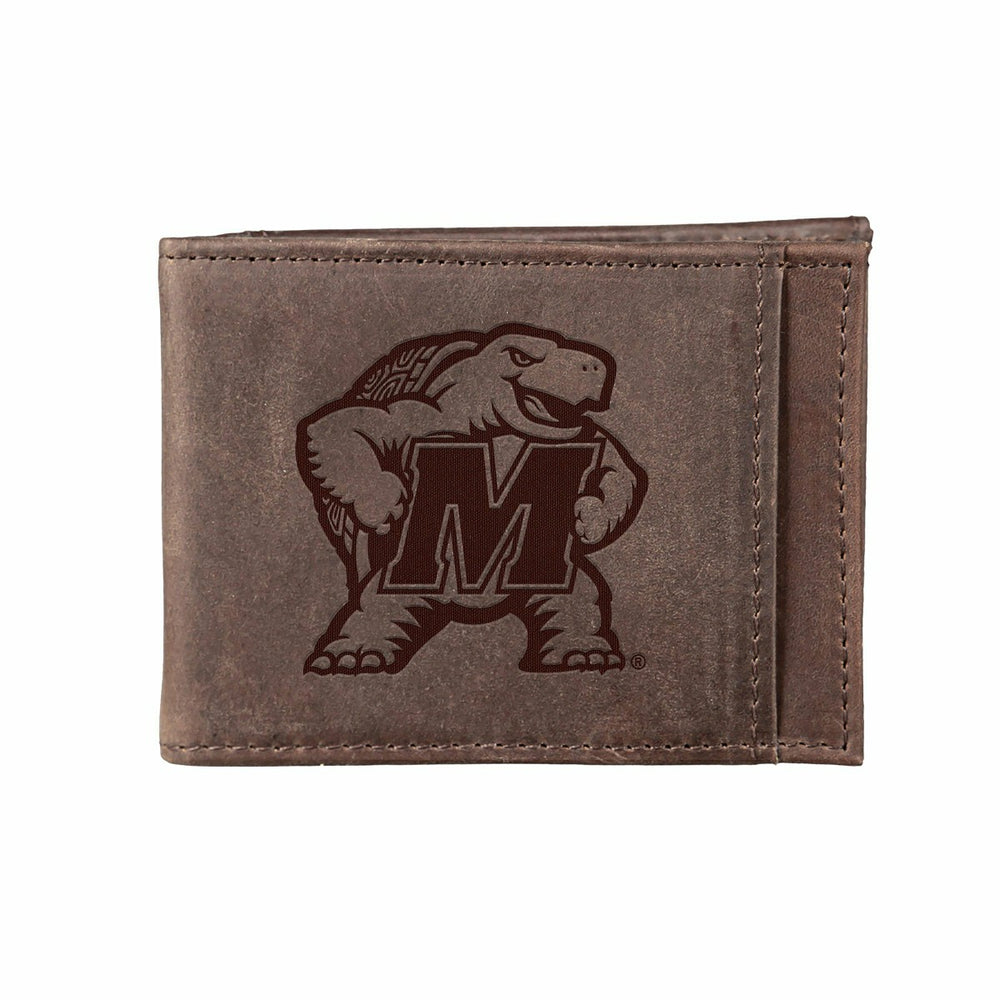 Front Pocket Wallet w/ RFID Blocking, University of Maryland, Brown, Collegiate, Home