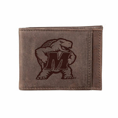 Front Pocket Wallet w/ RFID Blocking, University of Maryland, Brown, Collegiate, Home