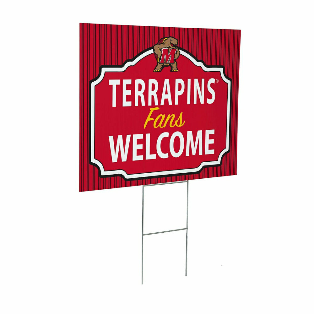 University of Maryland Coroplast Yard Sign, "Fans Welcome", Collegiate, Home
