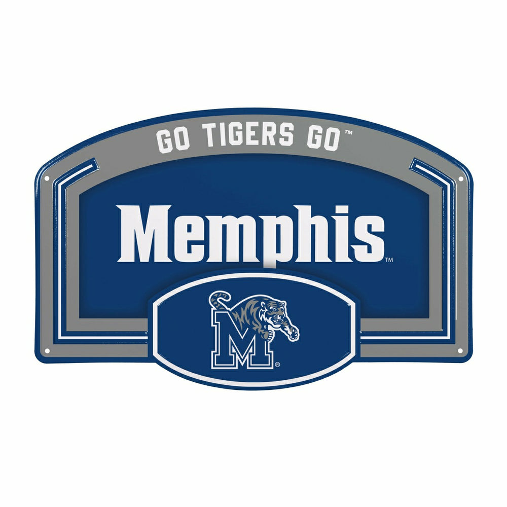 University of Memphis USA Embossed Steel Wall Sign, 11" x 17", Collegiate, Home