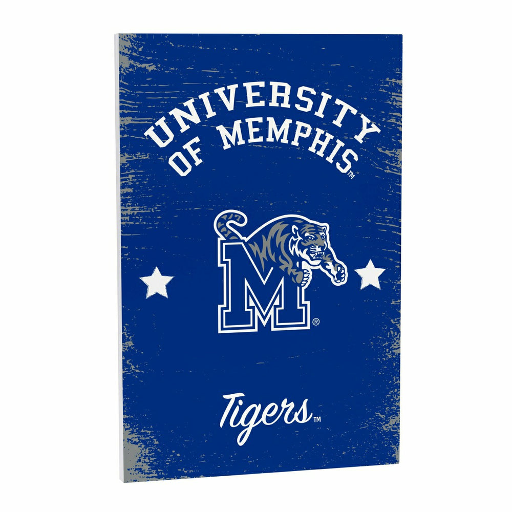 University of Memphis Wood Wall Sign, 16x24, Collegiate, Home
