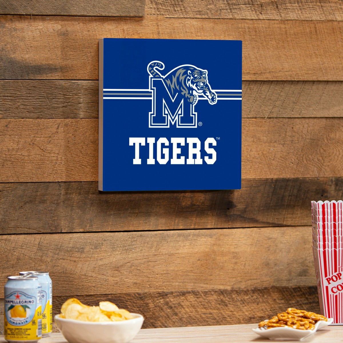 University of Memphis Wood Wall Sign, 12x12, Collegiate, Home
