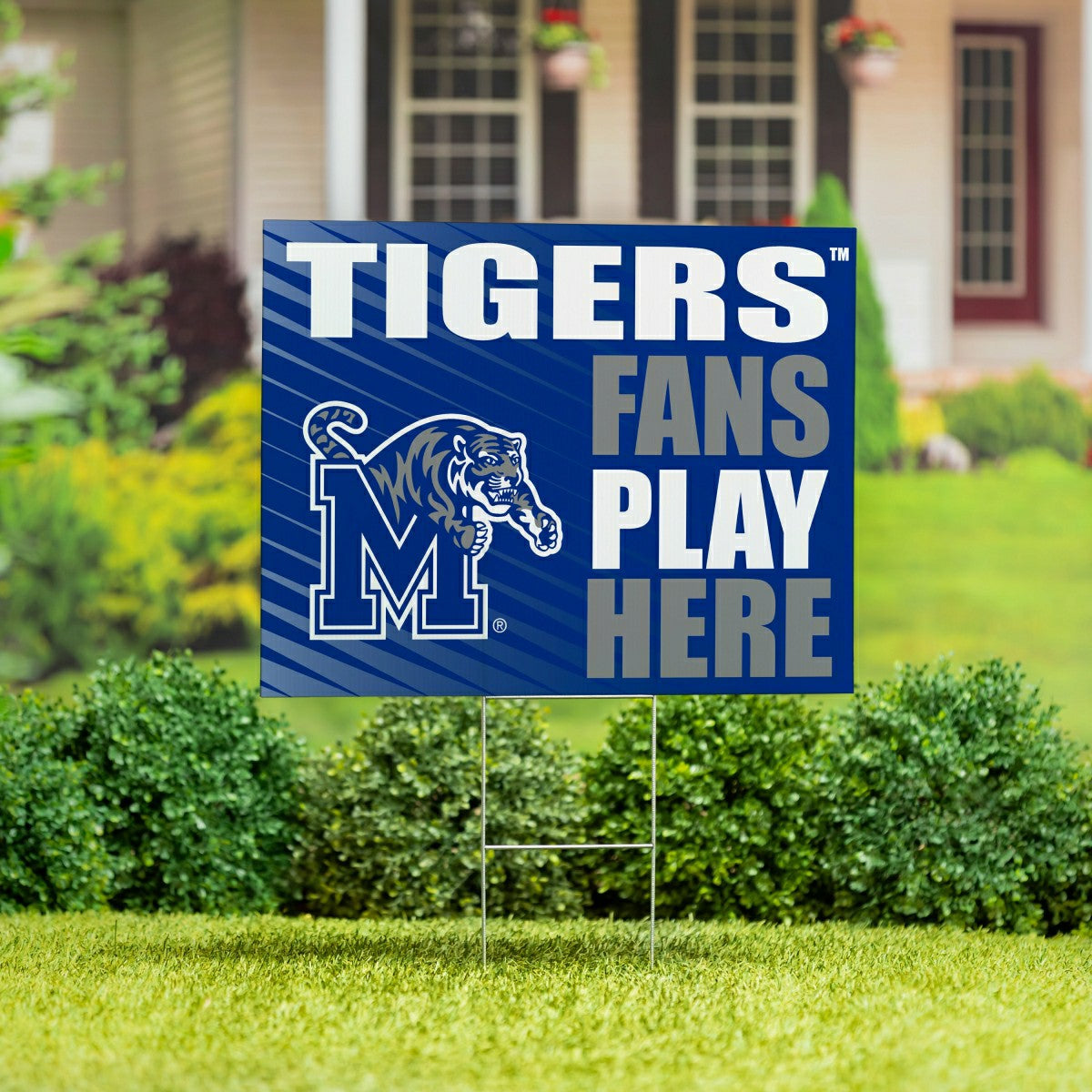 University of Memphis Coroplast Yard Sign "Fans Play Here", Collegiate, Home