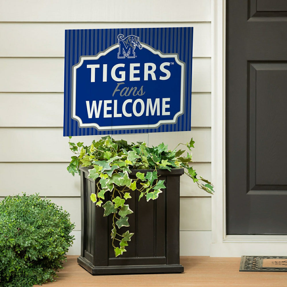 University of Memphis Coroplast Yard Sign, "Fans Welcome", Collegiate, Home