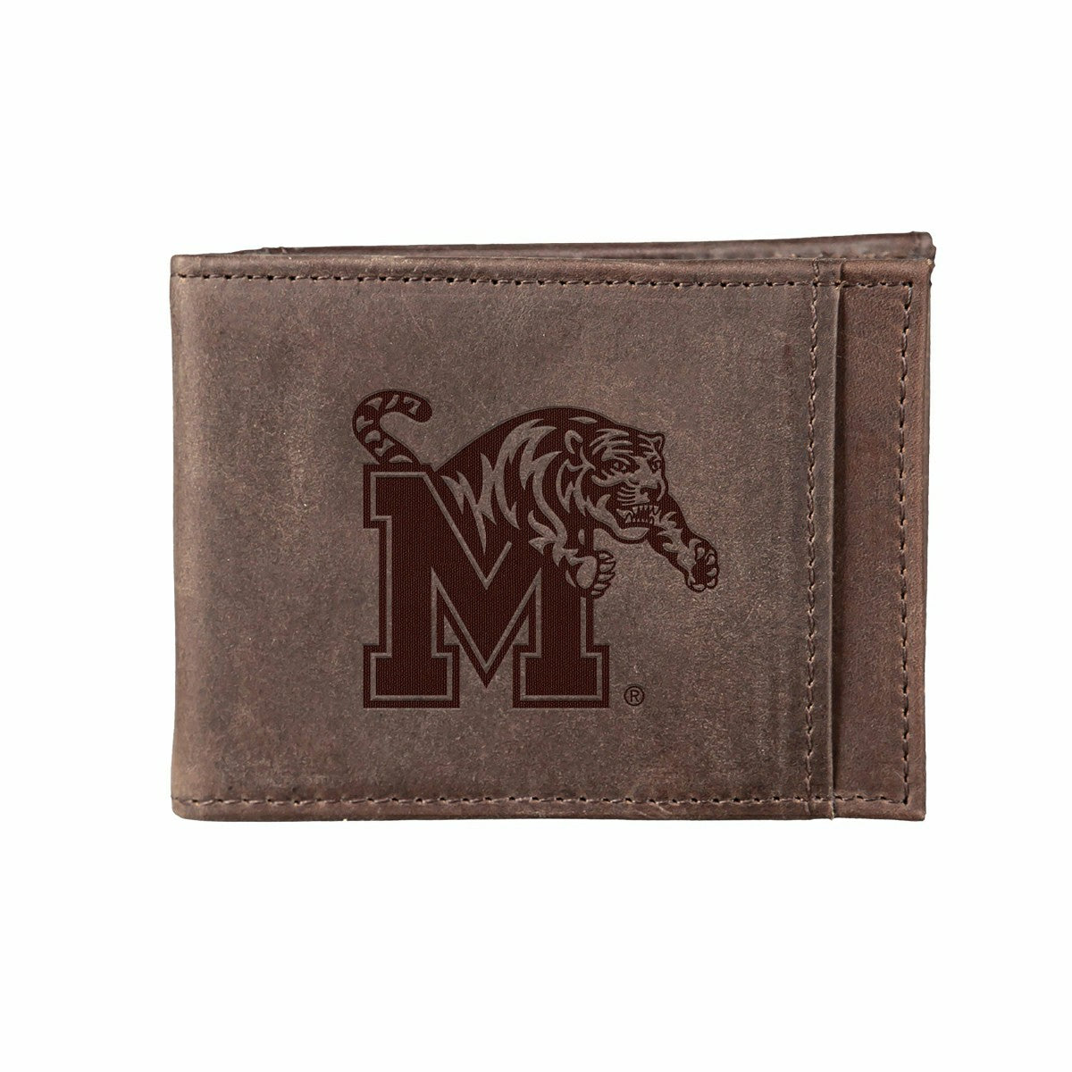 Front Pocket Wallet w/ RFID Blocking, University of Memphis, Brown, Collegiate, Home