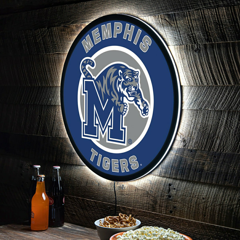 LED Wall Decor, Round, University of Memphis, Collegiate, Home