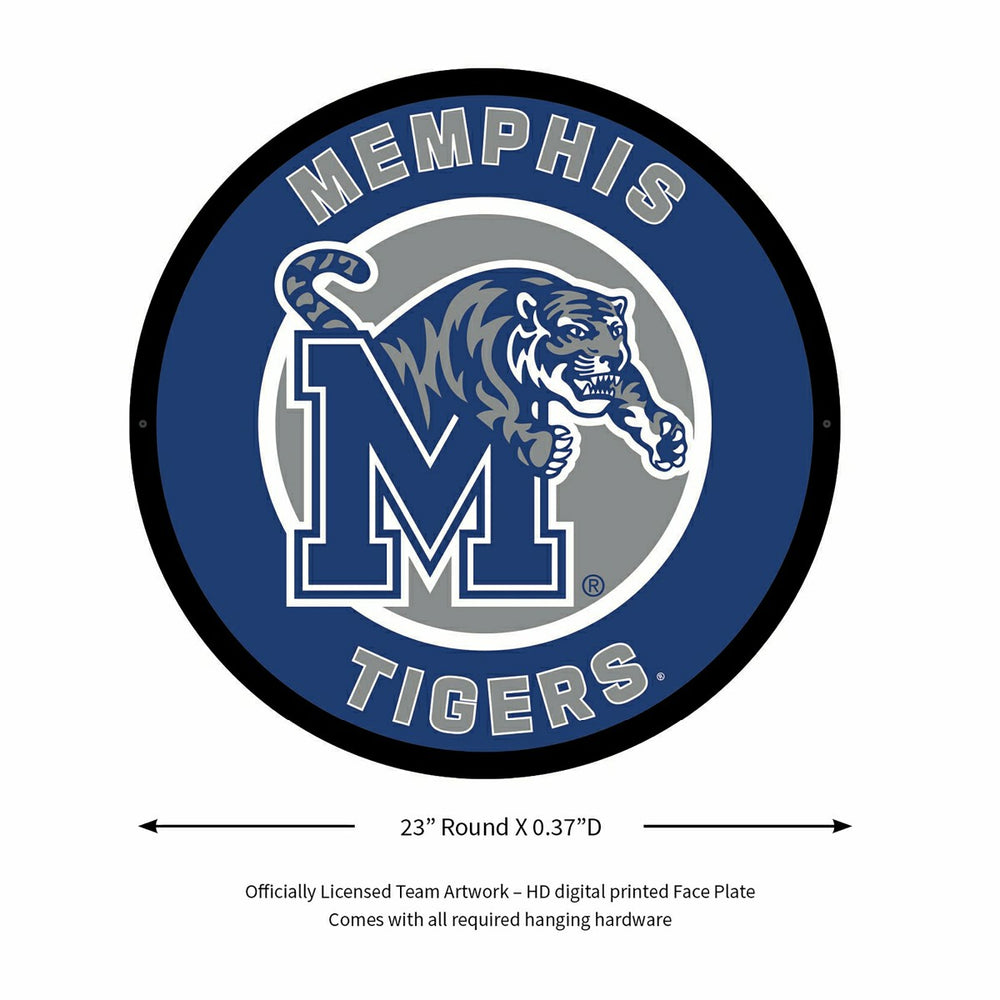 LED Wall Decor, Round, University of Memphis, Collegiate, Home