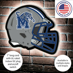LED Wall Decor, Helmet, University of Memphis, Collegiate, Home