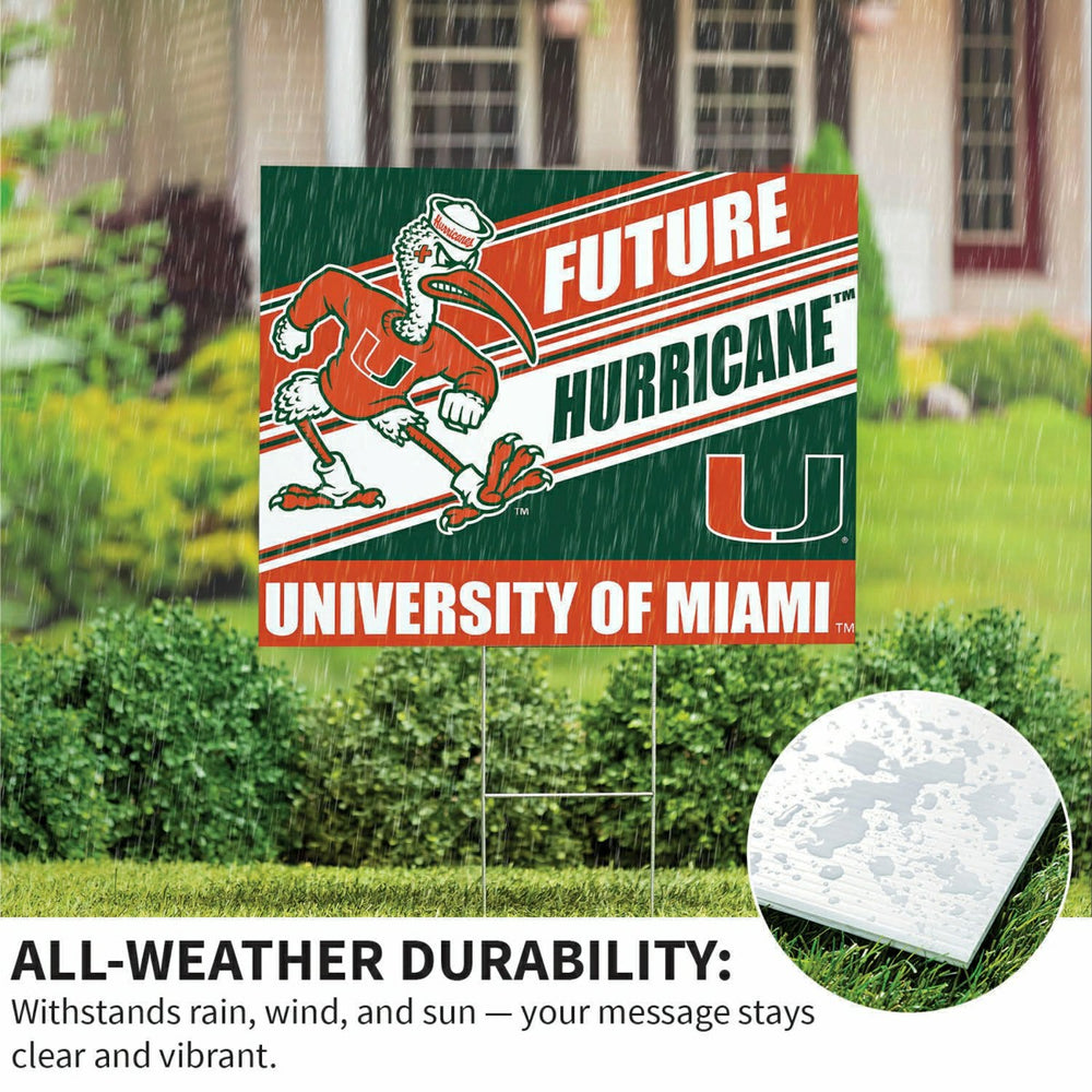 University of Miami Coroplast Yard Sign, Future Student, Collegiate, Home
