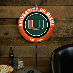 University of Miami, Metal Lite, Round, Collegiate