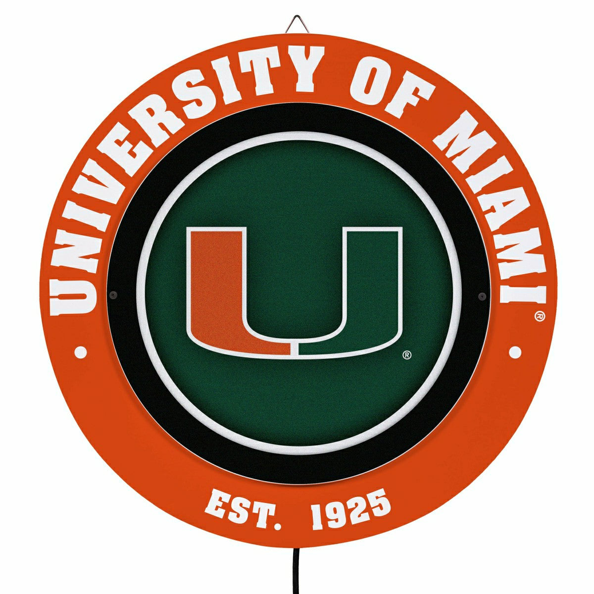 University of Miami, Metal Lite, Round, Collegiate