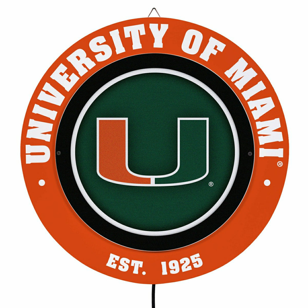 University of Miami, Metal Lite, Round, Collegiate