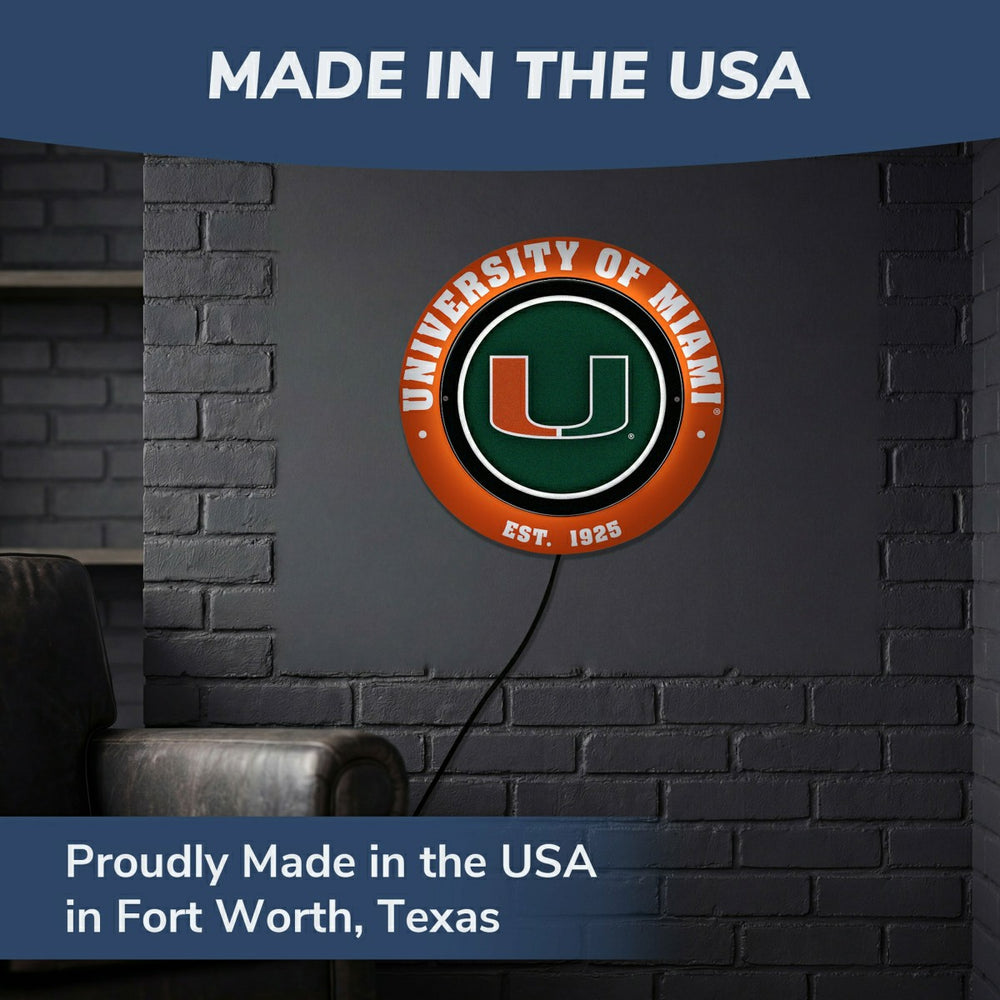 University of Miami, Metal Lite, Round, Collegiate