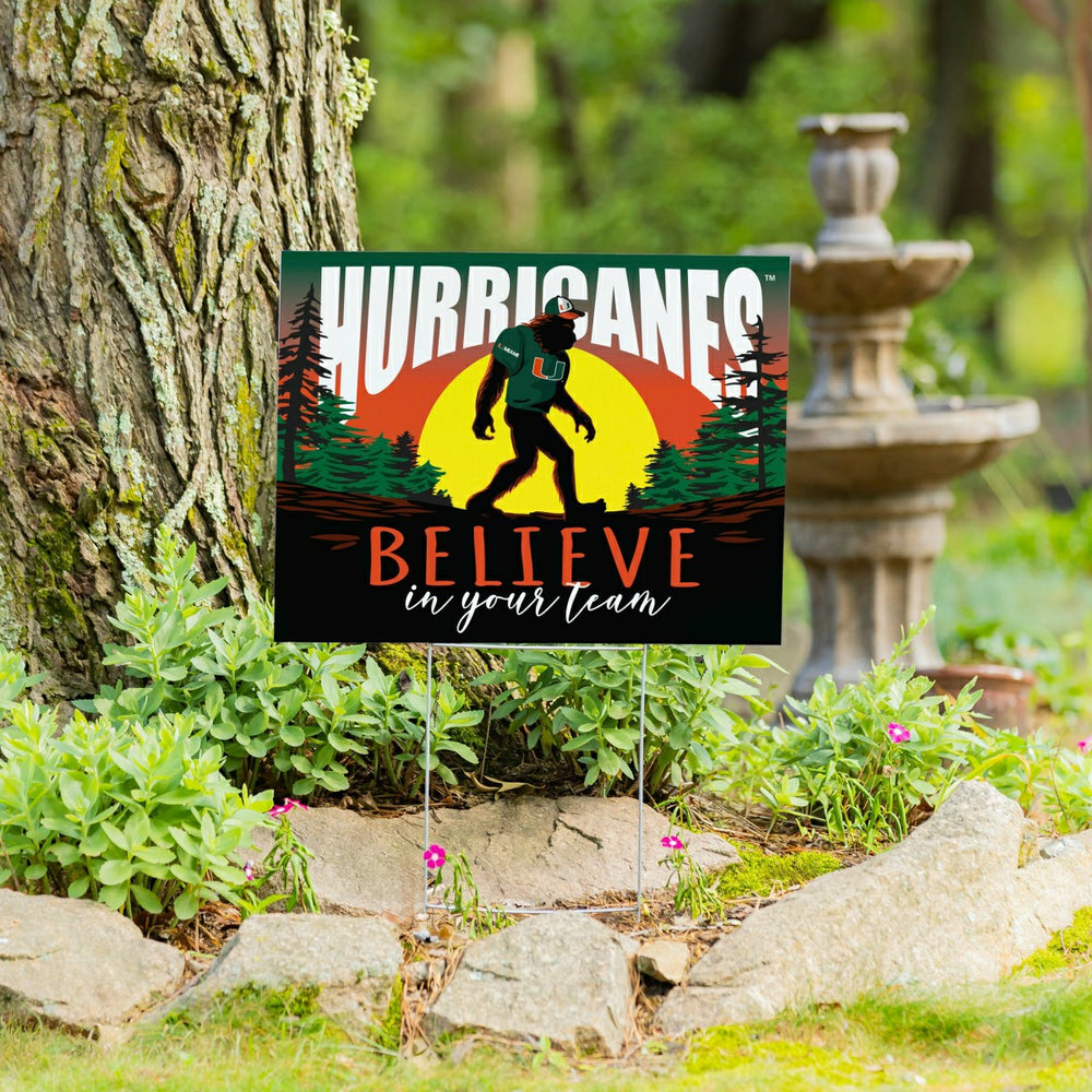 University of Miami Yard Sign, Bigfoot, Collegiate, Home