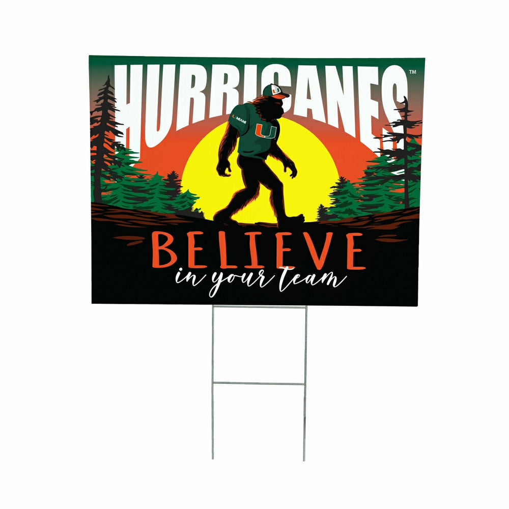 University of Miami Yard Sign, Bigfoot, Collegiate, Home