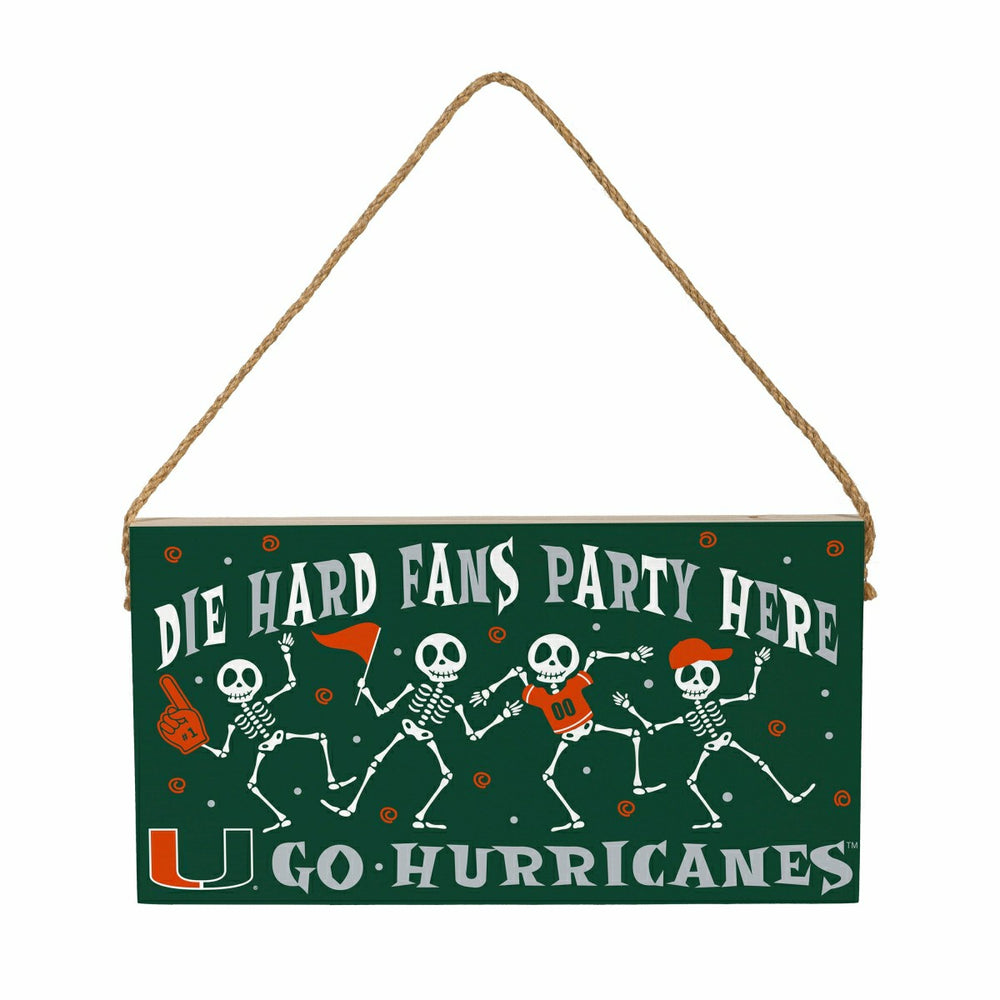 University of Miami Halloween Wood Wall Sign, 6x11, Collegiate, Home