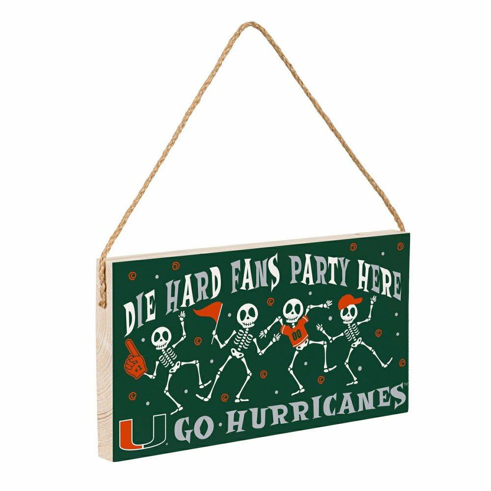University of Miami Halloween Wood Wall Sign, 6x11, Collegiate, Home