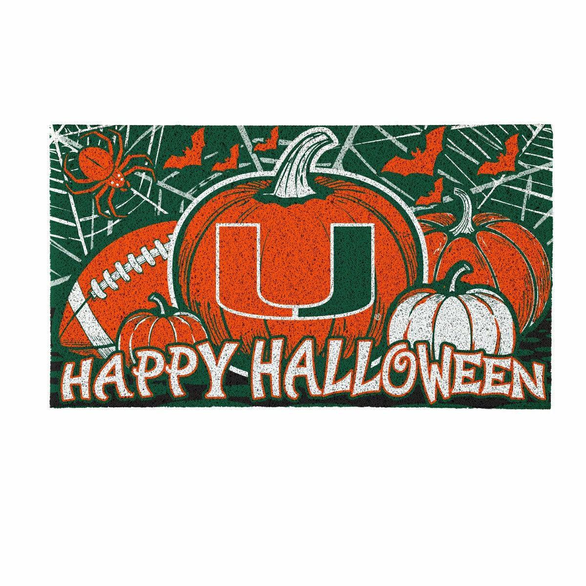 University of Miami Halloween PVC Mat, 28"x16", Collegiate