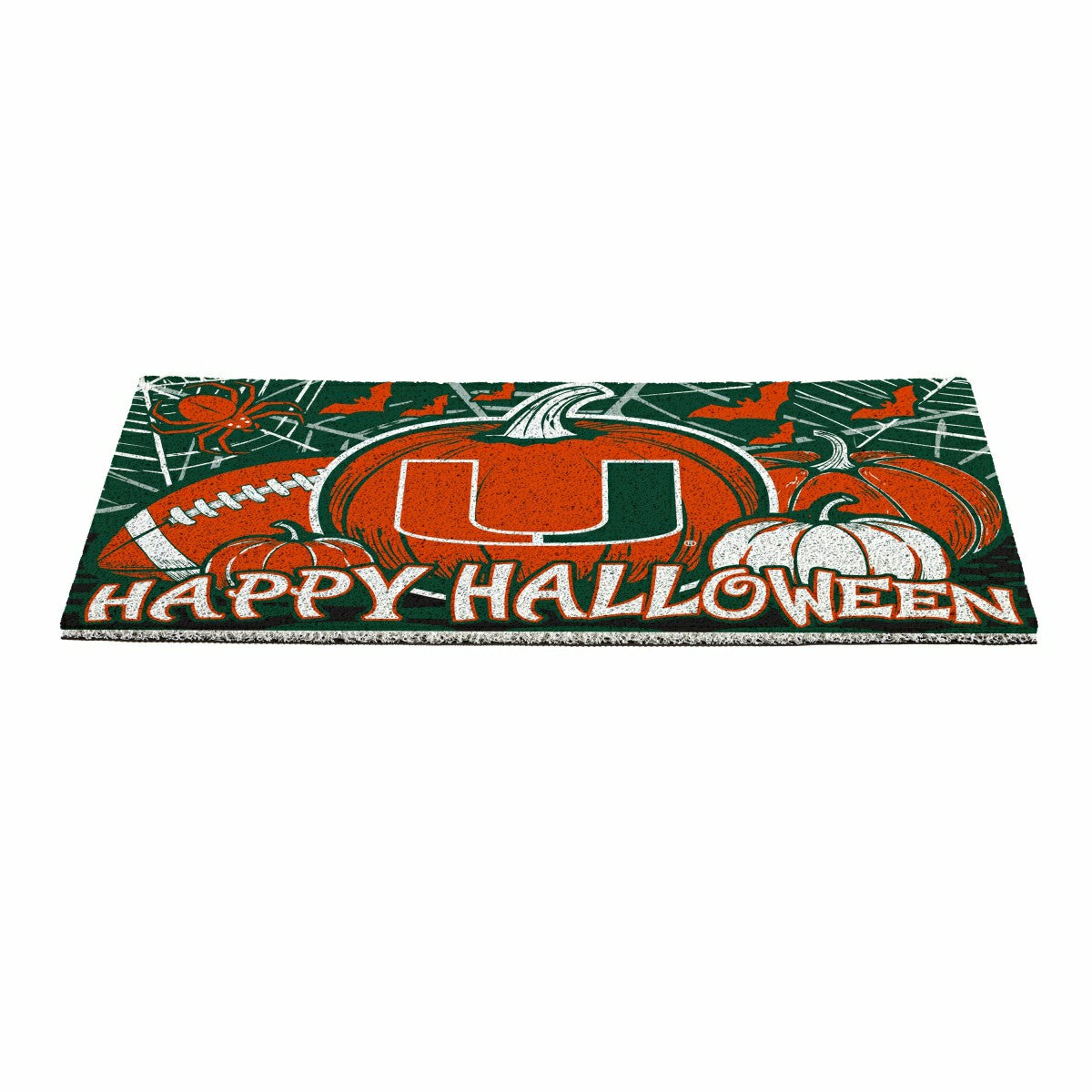 University of Miami Halloween PVC Mat, 28"x16", Collegiate