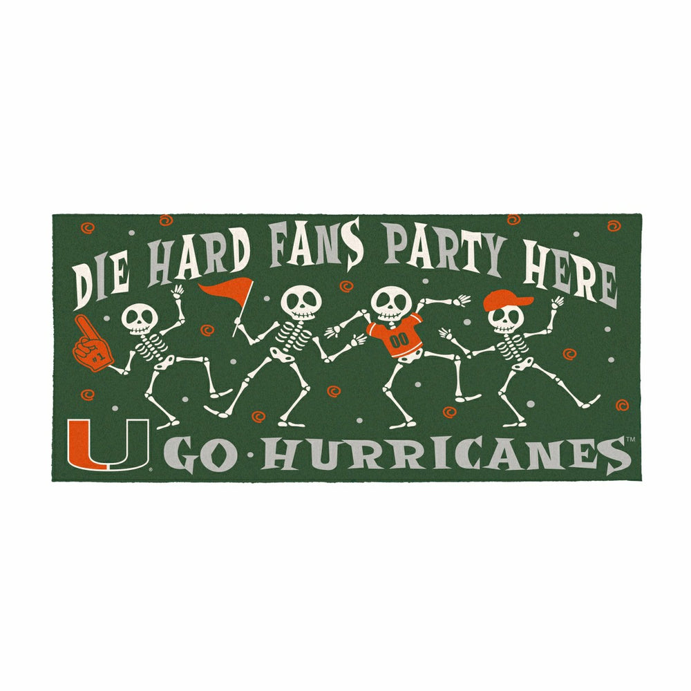 University of Miami Flocked Coir Halloween Sassafras Switch Mat, 22"x1, Collegiate