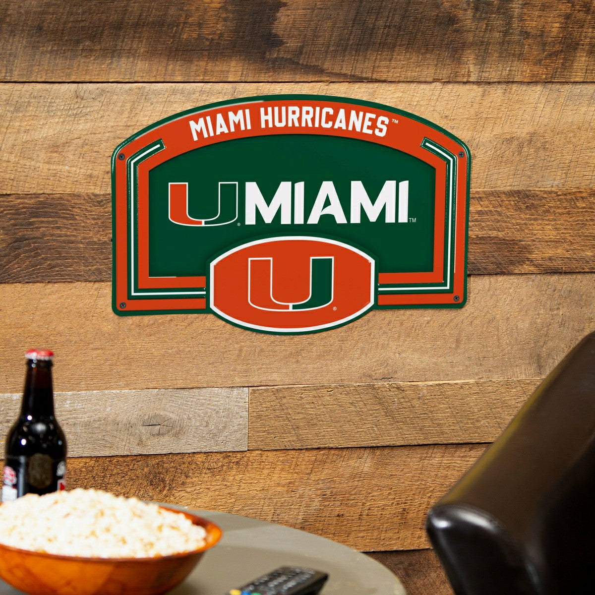University of Miami USA Embossed Steel Wall Sign, 11" x 17", Collegiate, Home