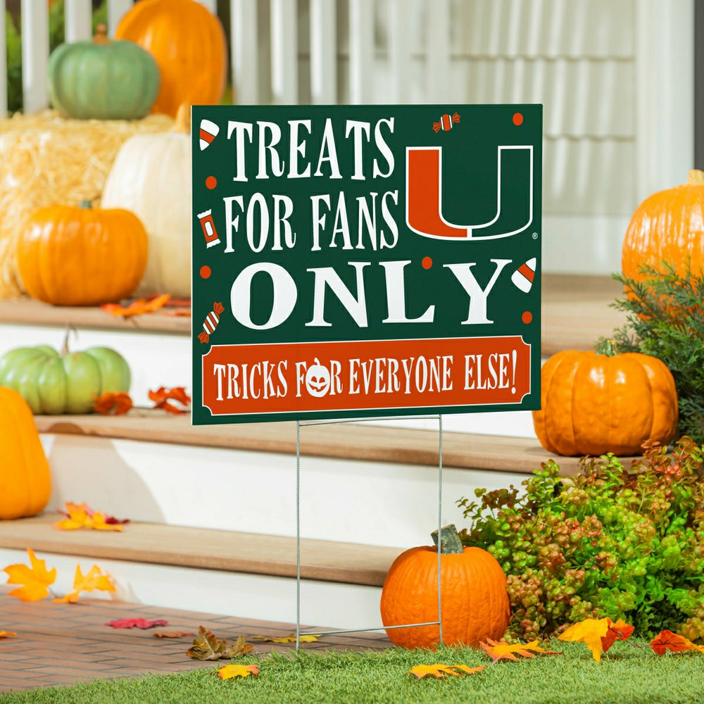 University of Miami Yard Sign, Halloween Treats for Fans, Collegiate, Home