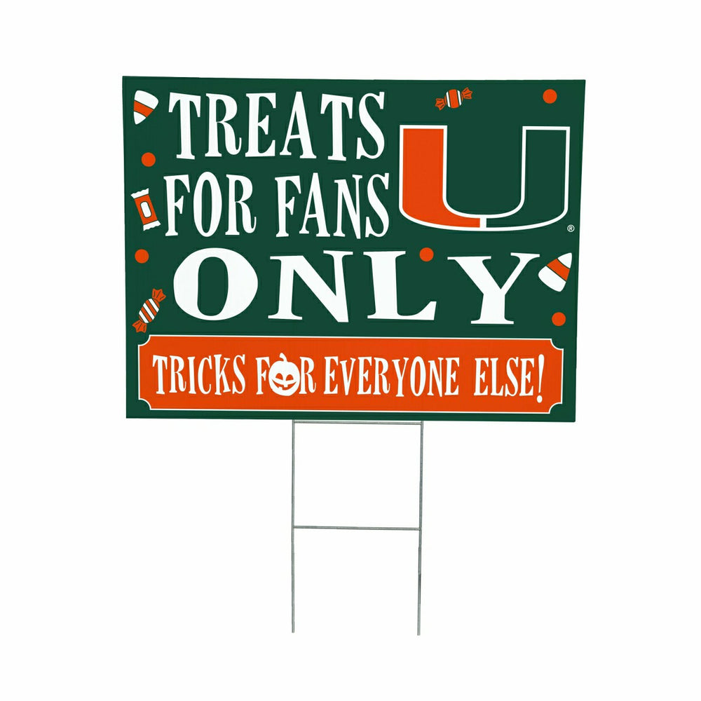 University of Miami Yard Sign, Halloween Treats for Fans, Collegiate, Home