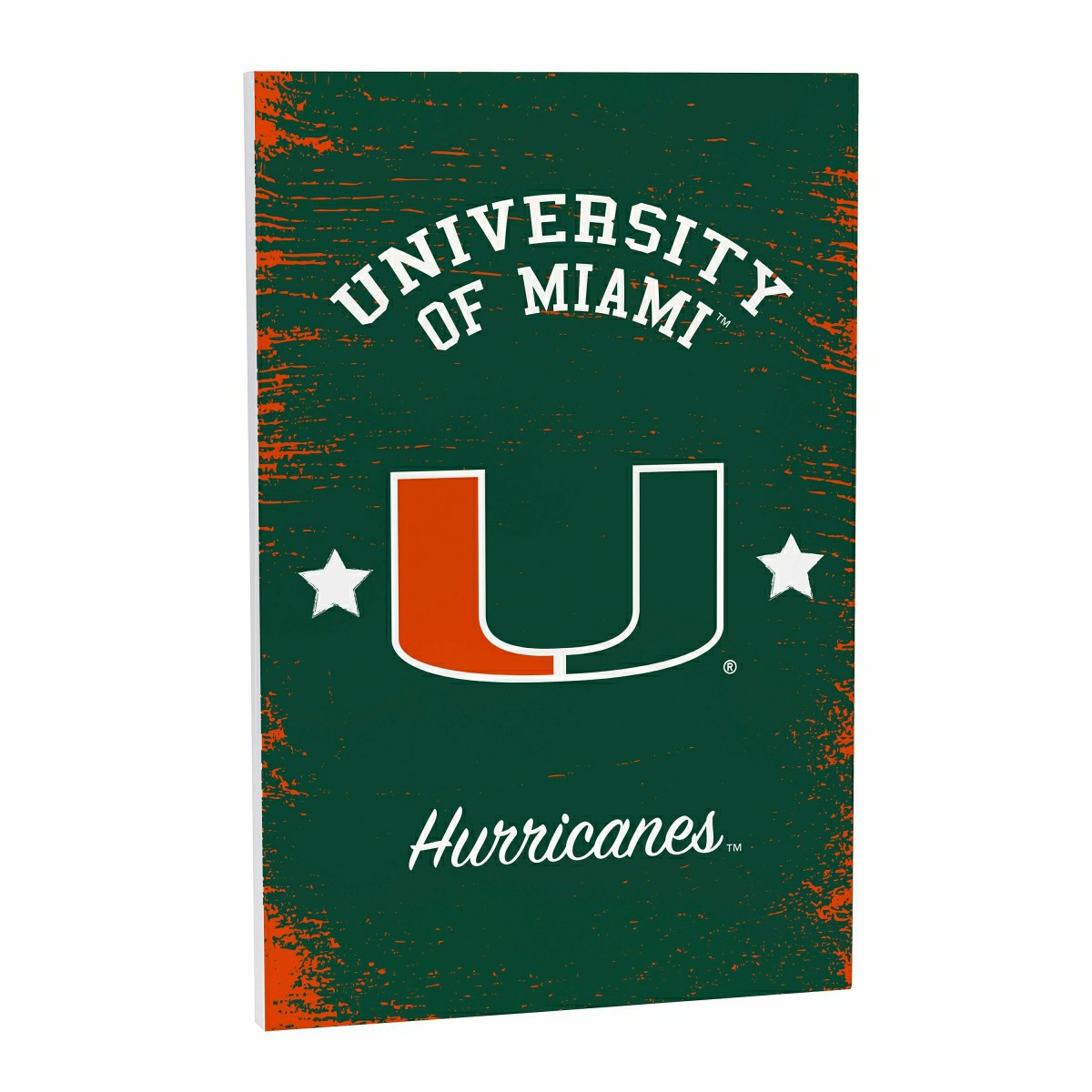University of Miami Wood Wall Sign, 16x24, Collegiate, Home
