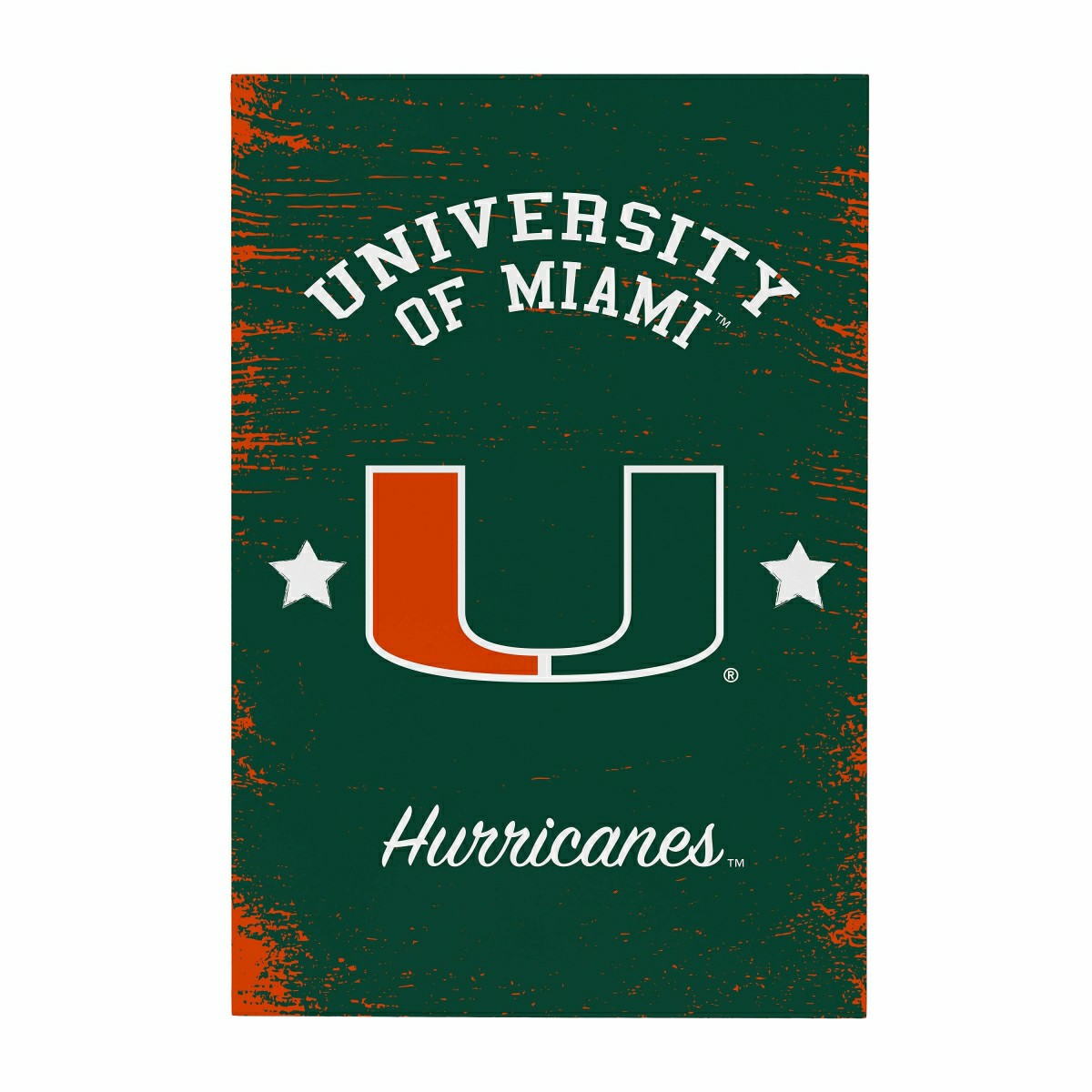 University of Miami Wood Wall Sign, 16x24, Collegiate, Home