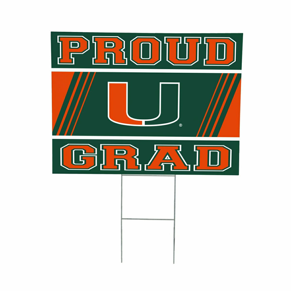 University of Miami Coroplast Yard Sign Graduate, Collegiate, Home