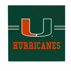 University of Miami Wood Wall Sign, 12x12, Collegiate, Home