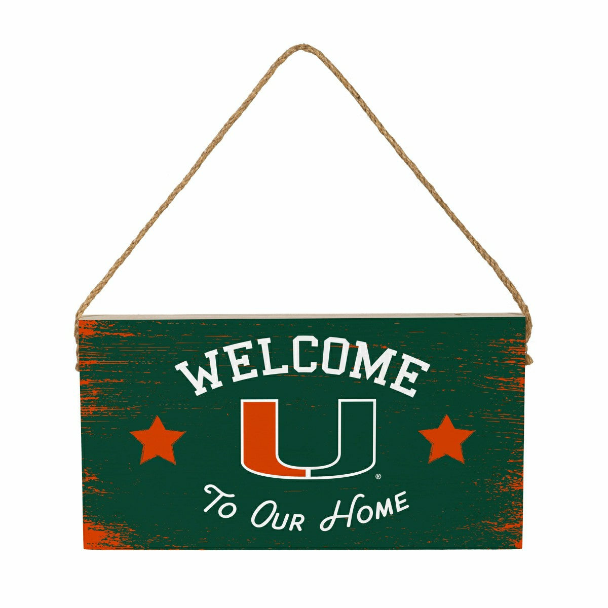 University of Miami Wood Wall Sign, 6x11, Collegiate, Home
