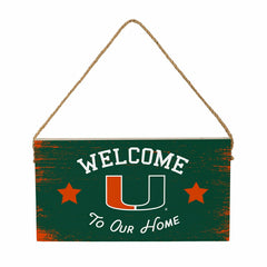 University of Miami Wood Wall Sign, 6x11, Collegiate, Home