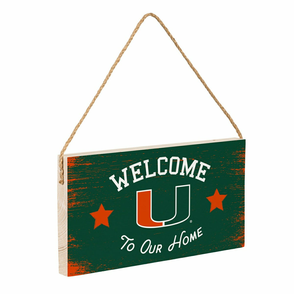University of Miami Wood Wall Sign, 6x11, Collegiate, Home